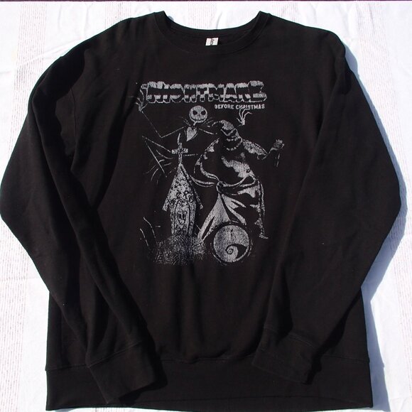 Nightmare Before Christmas Sweatshirt Adult M Tim Burton Pullover Crew Neck - Picture 1 of 8